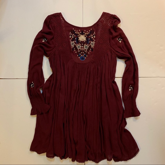 Free People Plum Purple Mojave Embroidered Dress - Picture 2 of 8